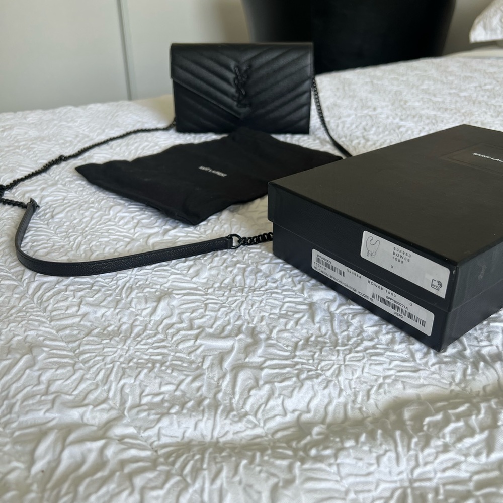 Authentic Ysl Envelope Chain Wallet Gem